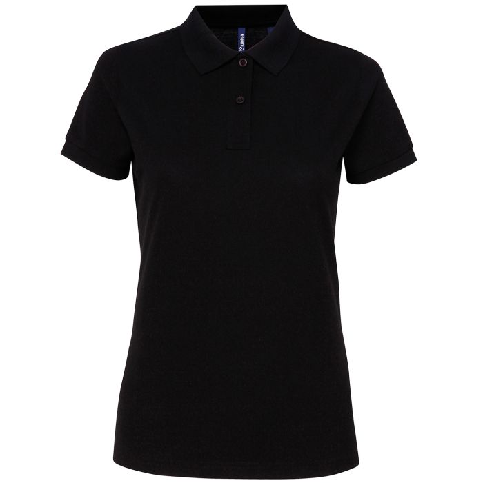 Women’s polycotton blend polo - Black - XS Women’s polycotton blend polo - Black - XS