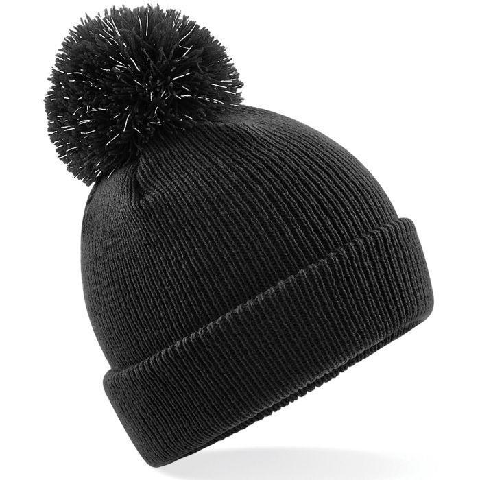 Junior reflective bobble beanie - Black - One size Junior reflective bobble beanie - Black - One size