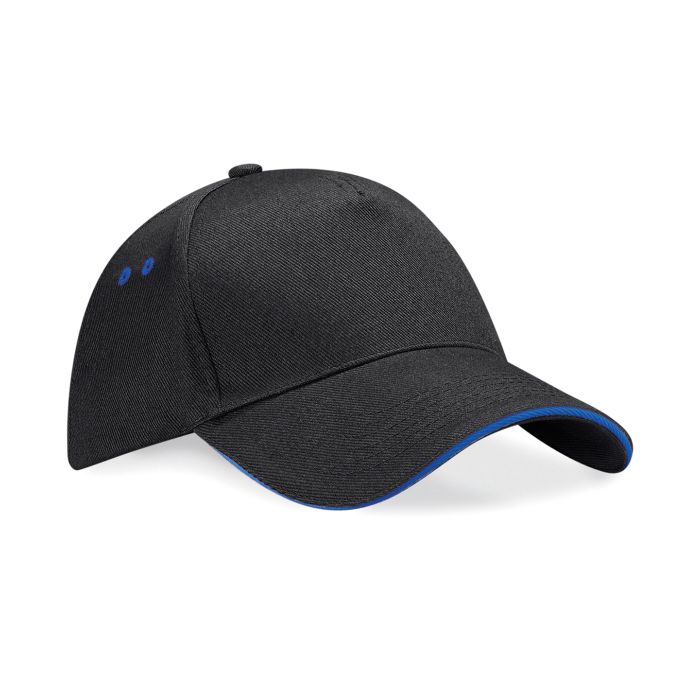 Ultimate 5-panel cap - sandwich peak - Black/Bright Royal - One size Ultimate 5-panel cap - sandwich peak - Black/Bright Royal - One size