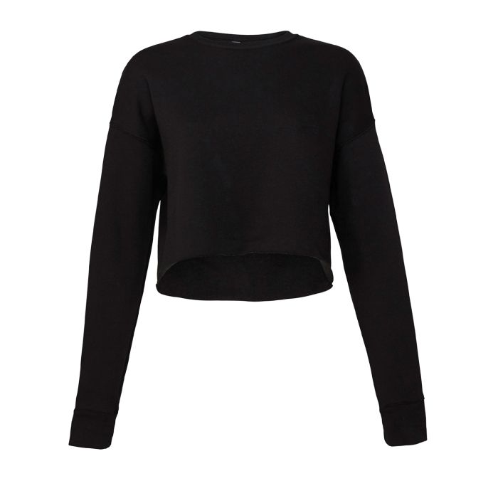 Women's cropped crew fleece - Black - S Women's cropped crew fleece - Black - S