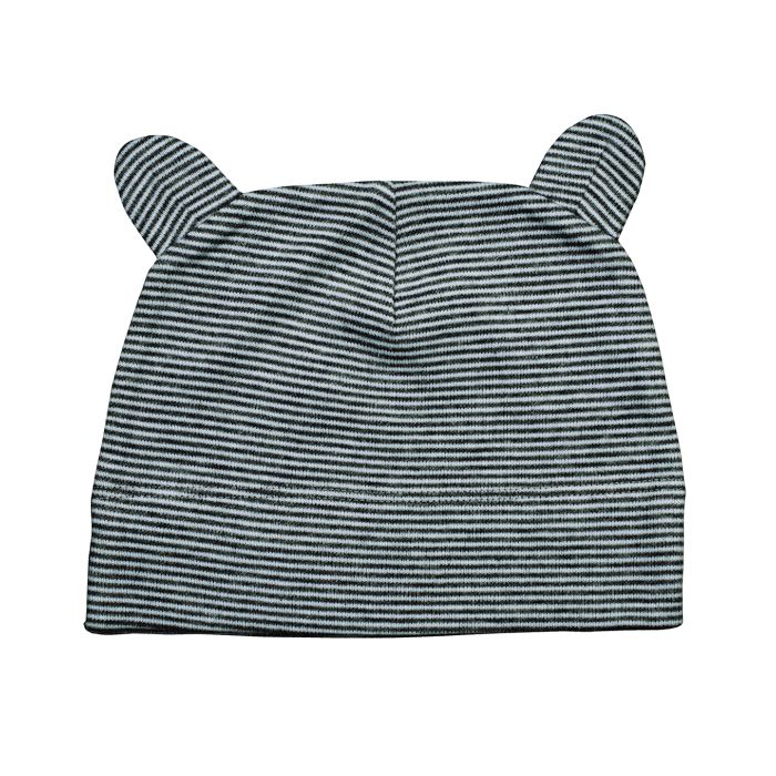 Little hat with ears - Organic White/Nautical Navy - One size Little hat with ears - Organic White/Nautical Navy - One size
