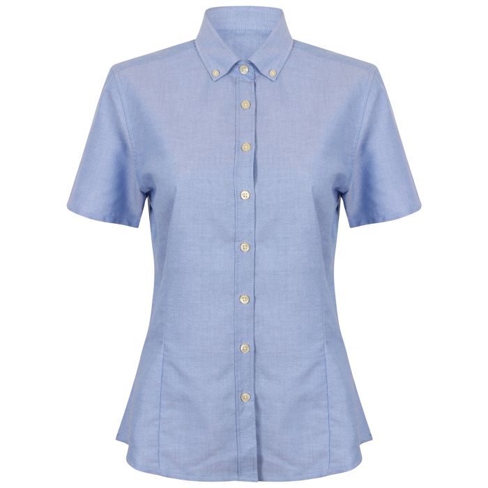 Women's modern short sleeve Oxford shirt - Blue - XS Women's modern short sleeve Oxford shirt - Blue - XS