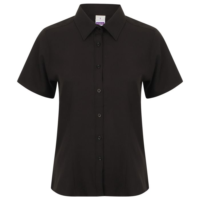Women's wicking antibacterial short sleeve shirt - Black - XS Women's wicking antibacterial short sleeve shirt - Black - XS
