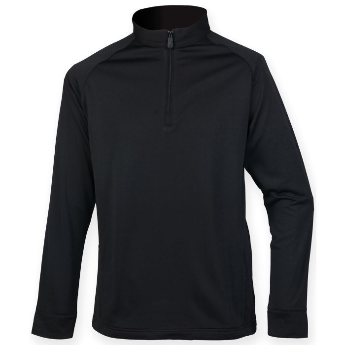 ¼ zip top with wicking finish - Black - S ¼ zip top with wicking finish - Black - S