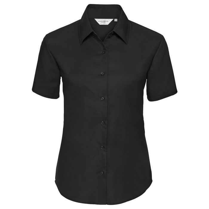 Women's short sleeve Oxford shirt - Black - XS Women's short sleeve Oxford shirt - Black - XS