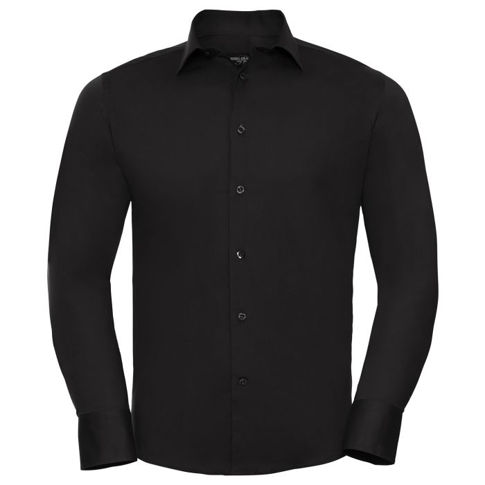 Long sleeve easycare fitted shirt - Black - S Long sleeve easycare fitted shirt - Black - S