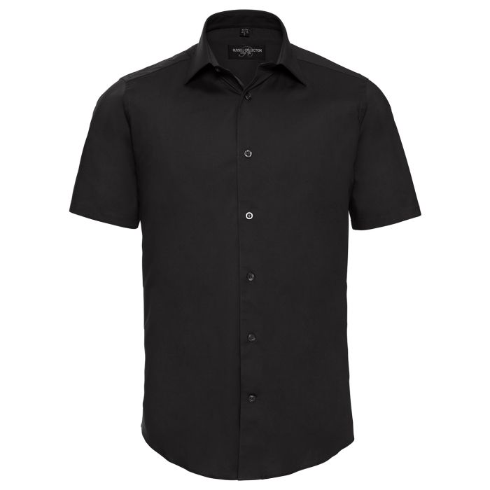 Short sleeve easycare fitted shirt - Black - S Short sleeve easycare fitted shirt - Black - S