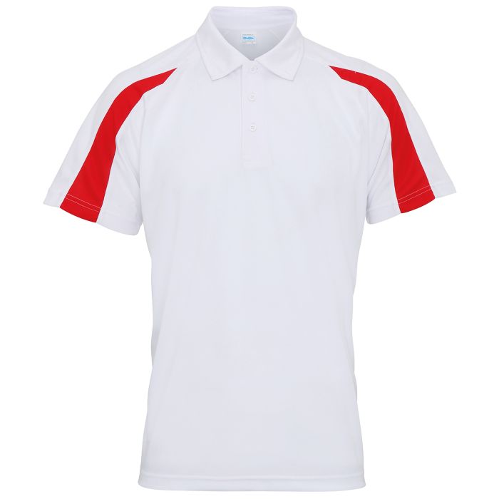 Contrast cool polo - Arctic White/Fire Red - S Contrast cool polo - Arctic White/Fire Red - S