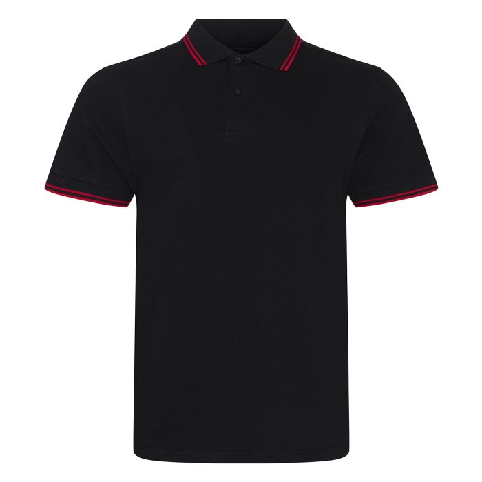 Stretch tipped polo - Black/Red - M Stretch tipped polo - Black/Red - M