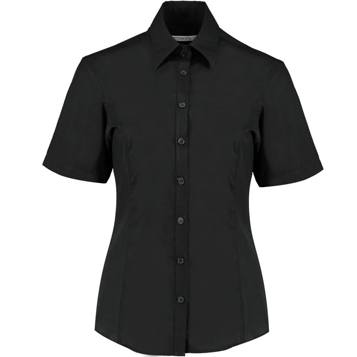 Business blouse short-sleeved (tailored fit) - Black* - Wom 6 Business blouse short-sleeved (tailored fit) - Black* - Wom 6