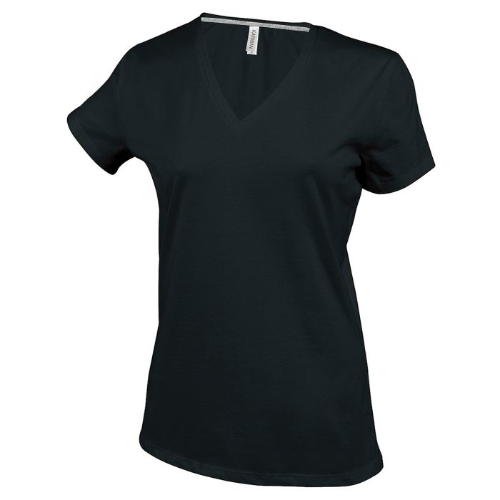 Ladies' short-sleeved V-neck T-shirt - Black - S Ladies' short-sleeved V-neck T-shirt - Black - S