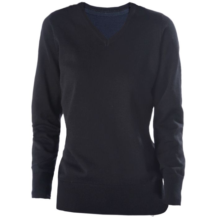 Ladies' V-neck jumper - Black - S Ladies' V-neck jumper - Black - S