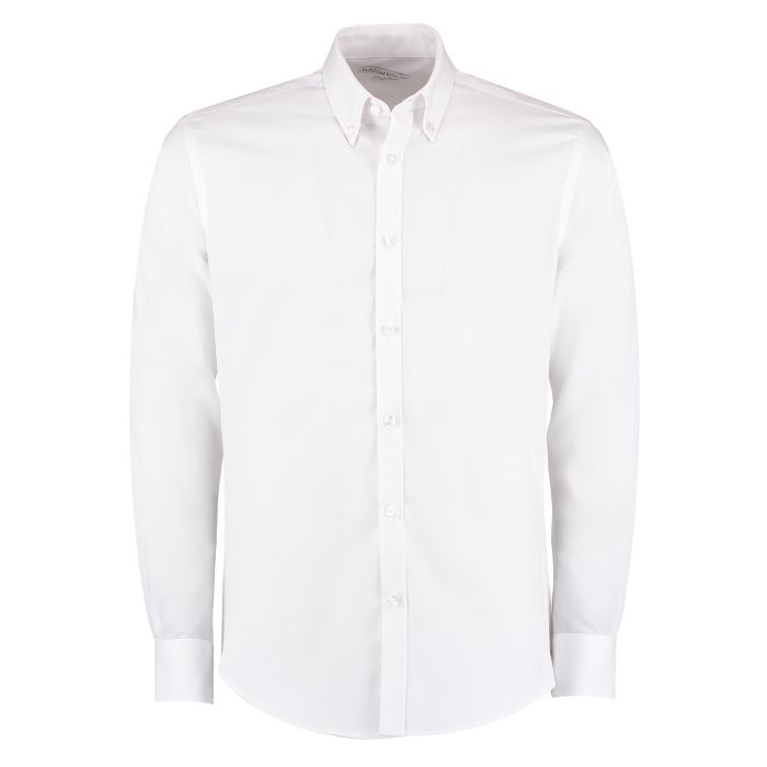 Slim fit non-iron Oxford twill shirt long-sleeved (slim fit) - White - 14 Slim fit non-iron Oxford twill shirt long-sleeved (slim fit) - White - 14