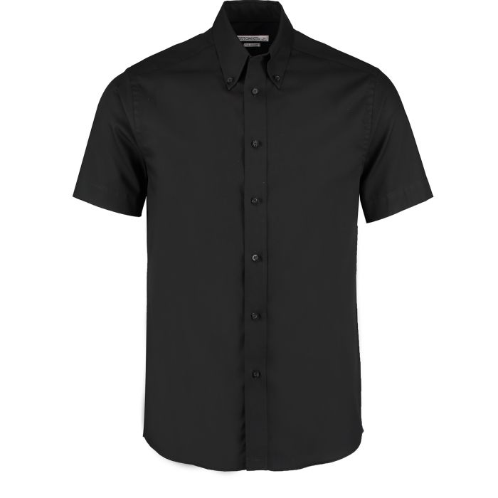 Premium Oxford shirt short-sleeved (tailored fit) - Black - 14.5 Premium Oxford shirt short-sleeved (tailored fit) - Black - 14.5