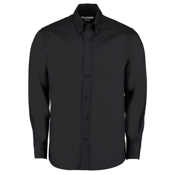 Premium Oxford shirt long-sleeved (tailored fit) - Black - 14.5 Premium Oxford shirt long-sleeved (tailored fit) - Black - 14.5