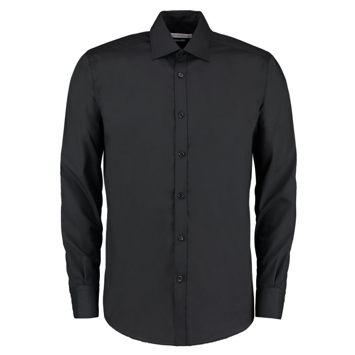 Business shirt long-sleeved (slim fit) - Black - 14 Business shirt long-sleeved (slim fit) - Black - 14