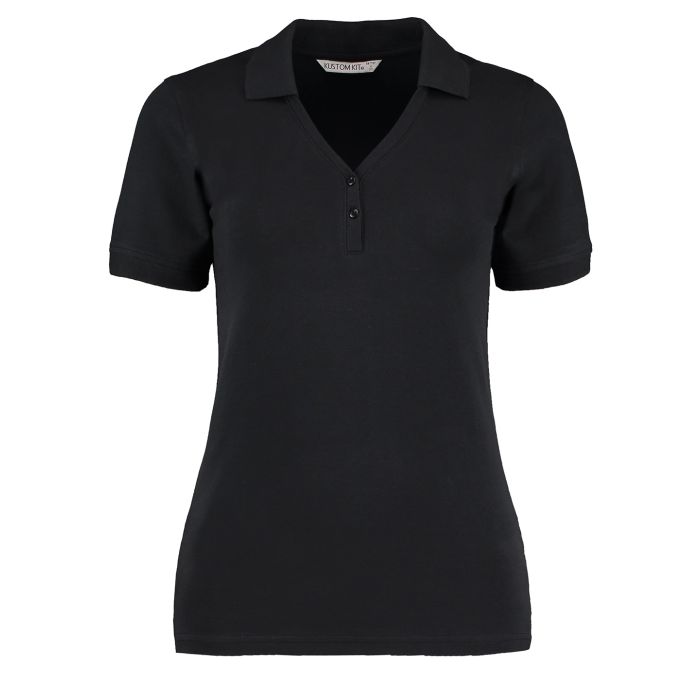 Sophia v-neck polo (regular fit) - Black - Wom 8 Sophia v-neck polo (regular fit) - Black - Wom 8