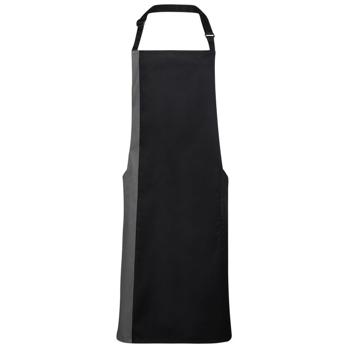 Contrast bib apron - Black/Dark Grey - One size Contrast bib apron - Black/Dark Grey - One size