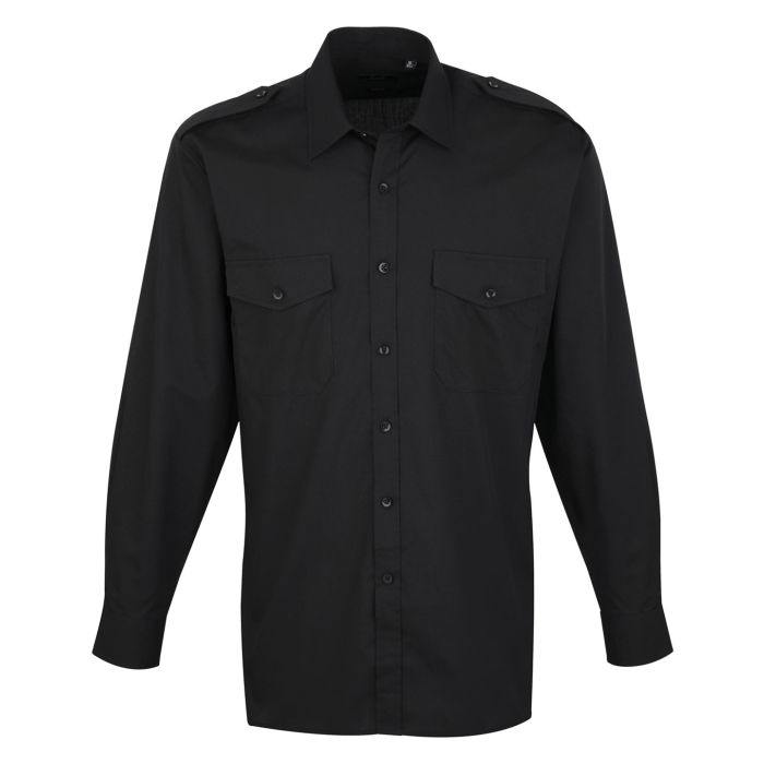 Long sleeve pilot shirt - Black - 14.5 Long sleeve pilot shirt - Black - 14.5