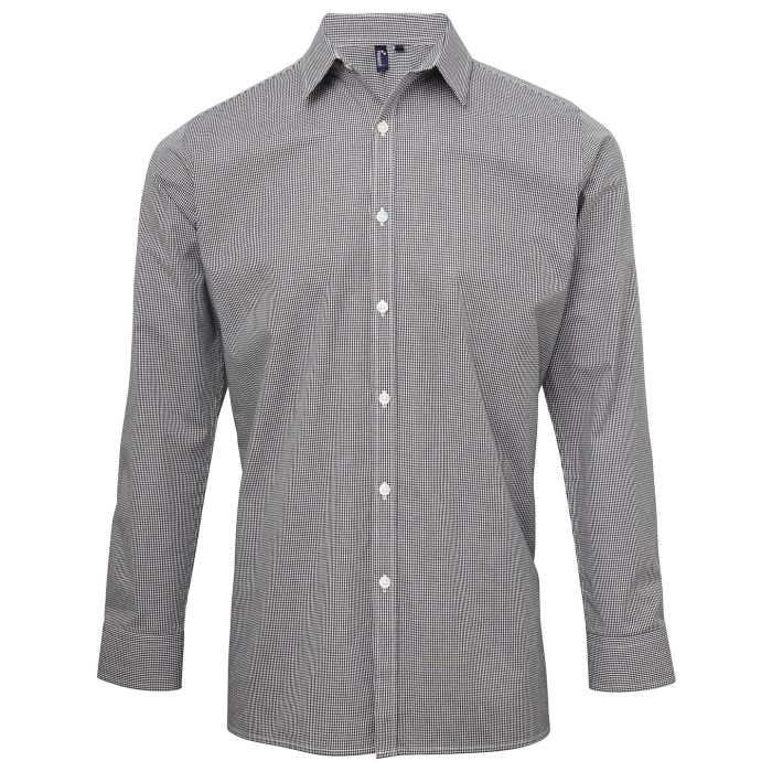 Microcheck (Gingham) long sleeve cotton shirt - Black/White - S Microcheck (Gingham) long sleeve cotton shirt - Black/White - S