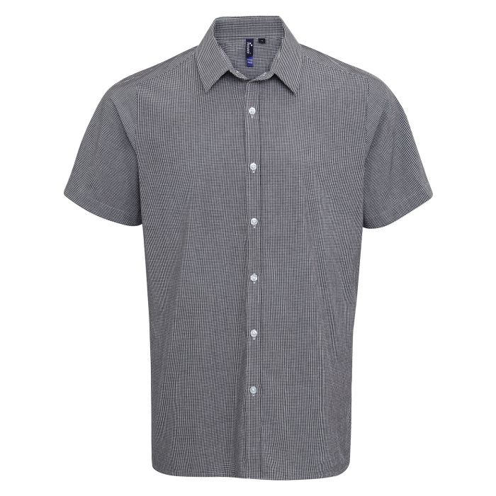 Microcheck (Gingham) short sleeve cotton shirt - Black/White - XS Microcheck (Gingham) short sleeve cotton shirt - Black/White - XS