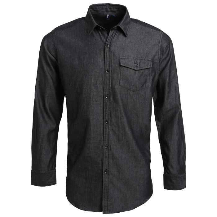 Jeans stitch denim shirt - Black Denim - XS Jeans stitch denim shirt - Black Denim - XS