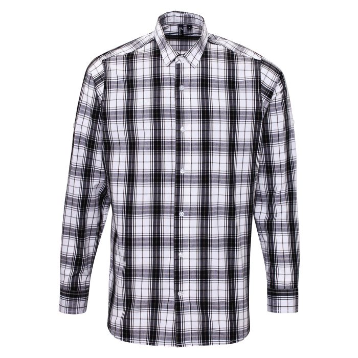 Ginmill check cotton long sleeve shirt - Black/White - S Ginmill check cotton long sleeve shirt - Black/White - S