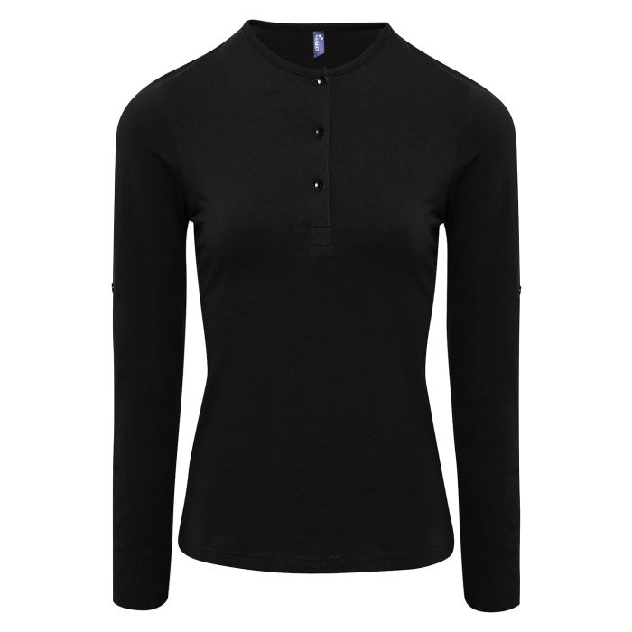 Women's Long John roll-sleeve tee - Black - XS Women's Long John roll-sleeve tee - Black - XS