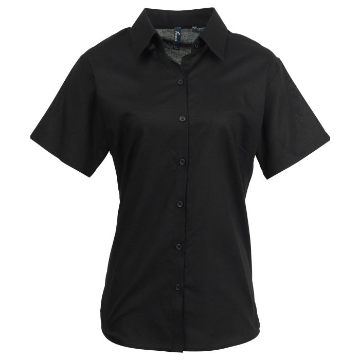 Women's signature Oxford short sleeve shirt - Black - Wom 8 Women's signature Oxford short sleeve shirt - Black - Wom 8
