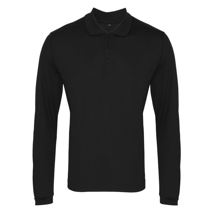 Long sleeve Coolchecker® piqué polo - Black - XS Long sleeve Coolchecker® piqué polo - Black - XS