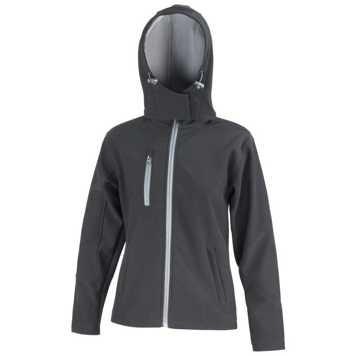 Women's Core TX performance hooded softshell jacket - Black/Grey - XS Women's Core TX performance hooded softshell jacket - Black/Grey - XS