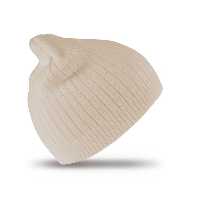 Cotton knitted beanie hat - Cream - One size Cotton knitted beanie hat - Cream - One size