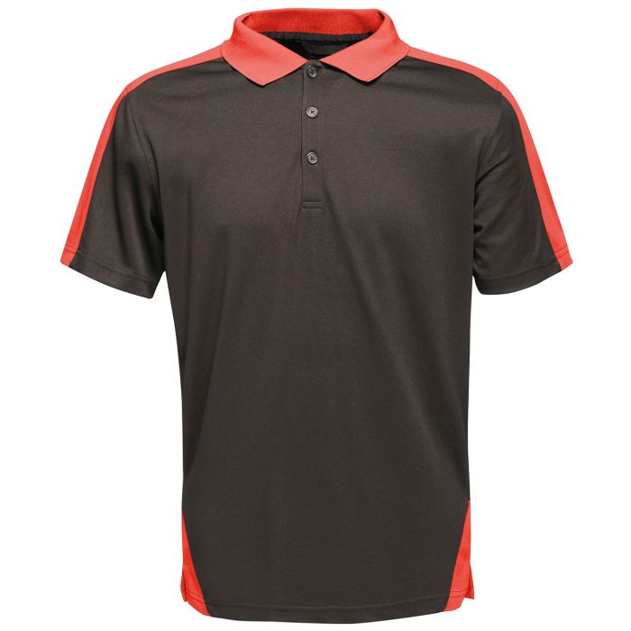 Contrast wicking polo - Black/Classic Red - XS Contrast wicking polo - Black/Classic Red - XS