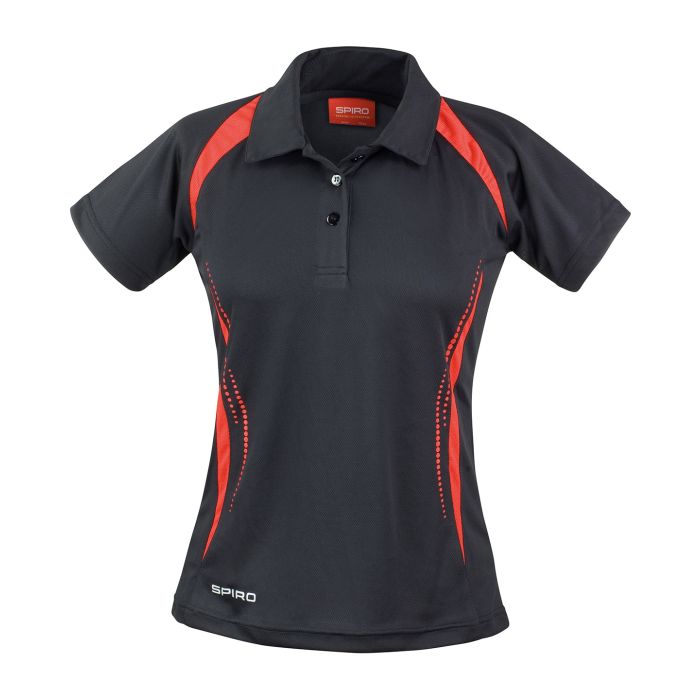 Women's Spiro team spirit polo - Black/Red - XS Women's Spiro team spirit polo - Black/Red - XS