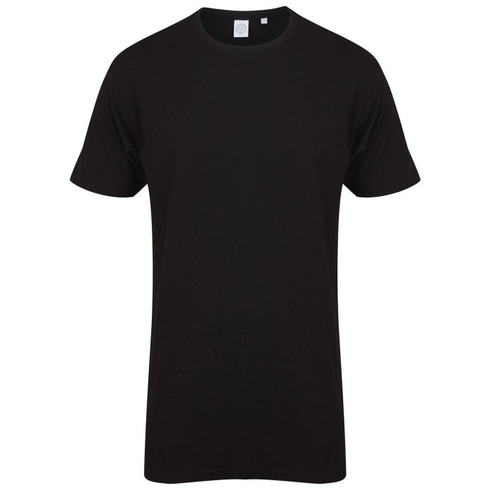 Longline t-shirt with dipped hem - Black - S Longline t-shirt with dipped hem - Black - S
