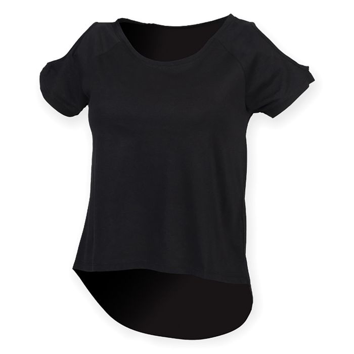 T-shirt with drop detail - Black - XS T-shirt with drop detail - Black - XS