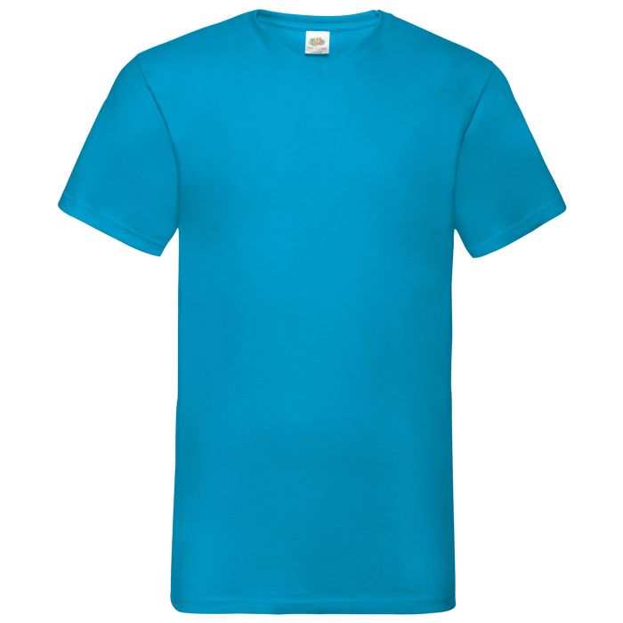 Valueweight v-neck T - Azure Blue - S Valueweight v-neck T - Azure Blue - S