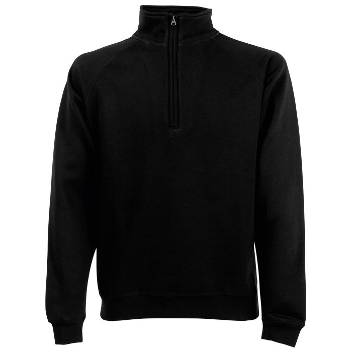 Premium 70/30 zip-neck sweatshirt - Black* - S Premium 70/30 zip-neck sweatshirt - Black* - S
