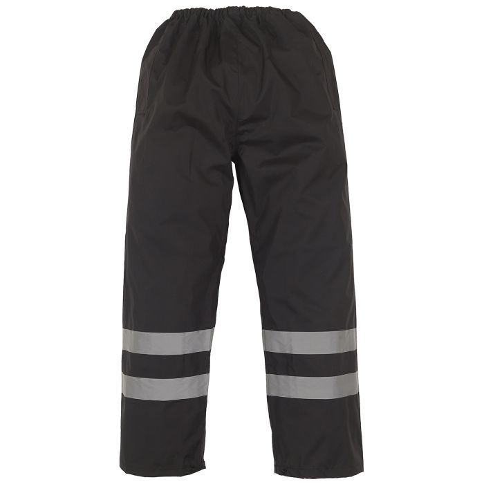Hi-vis waterproof overtrousers (HVS461) - Black - M Hi-vis waterproof overtrousers (HVS461) - Black - M