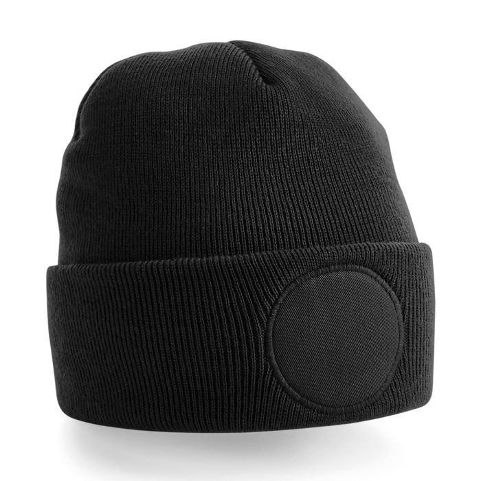 Circular patch beanie - Black - One size Circular patch beanie - Black - One size