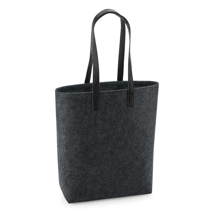 Premium felt tote - Charcoal Melange/Black - One size Premium felt tote - Charcoal Melange/Black - One size
