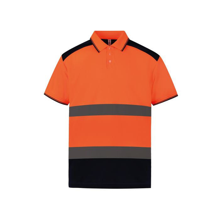 Hi-vis two-tone polo shirt (HVJ220) - Orange/Navy - S Hi-vis two-tone polo shirt (HVJ220) - Orange/Navy - S