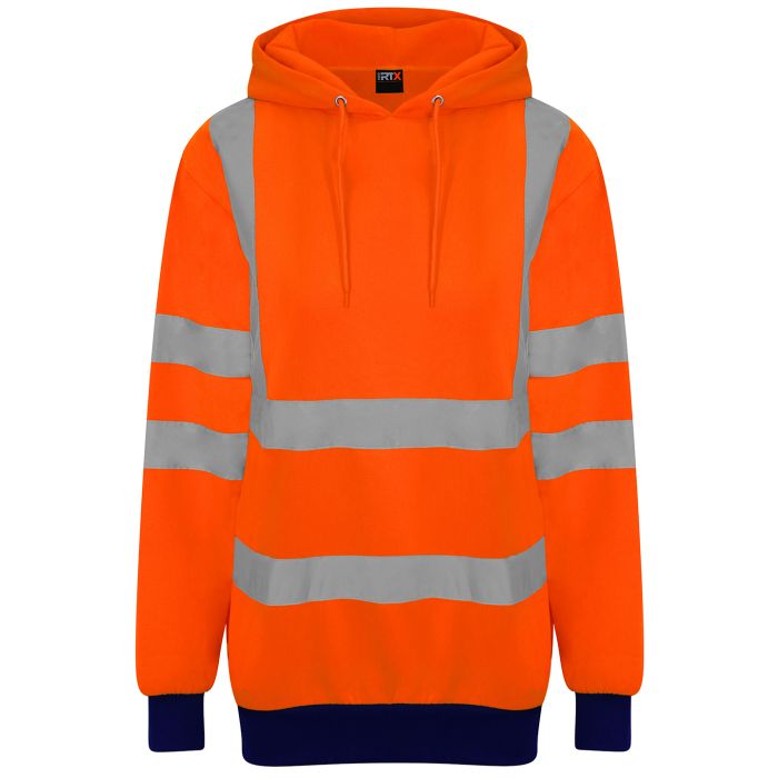 High visibility hoodie - HV Orange/Navy - S High visibility hoodie - HV Orange/Navy - S