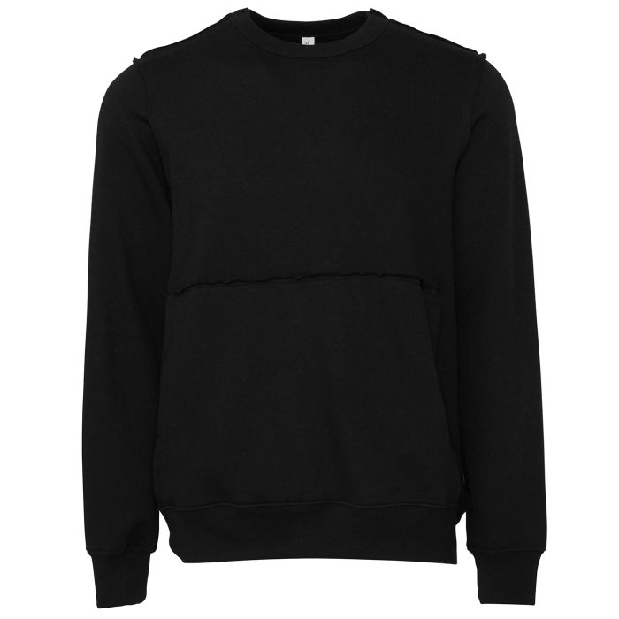 Unisex raw-seam crew pullover - Black - XS Unisex raw-seam crew pullover - Black - XS