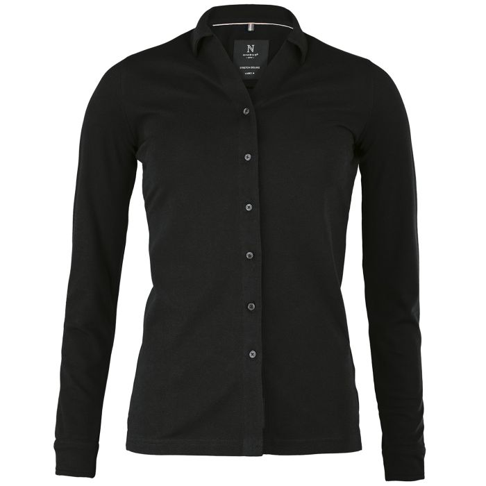 Women’s Kingston – stretch deluxe piqué shirt - Black - S Women’s Kingston – stretch deluxe piqué shirt - Black - S