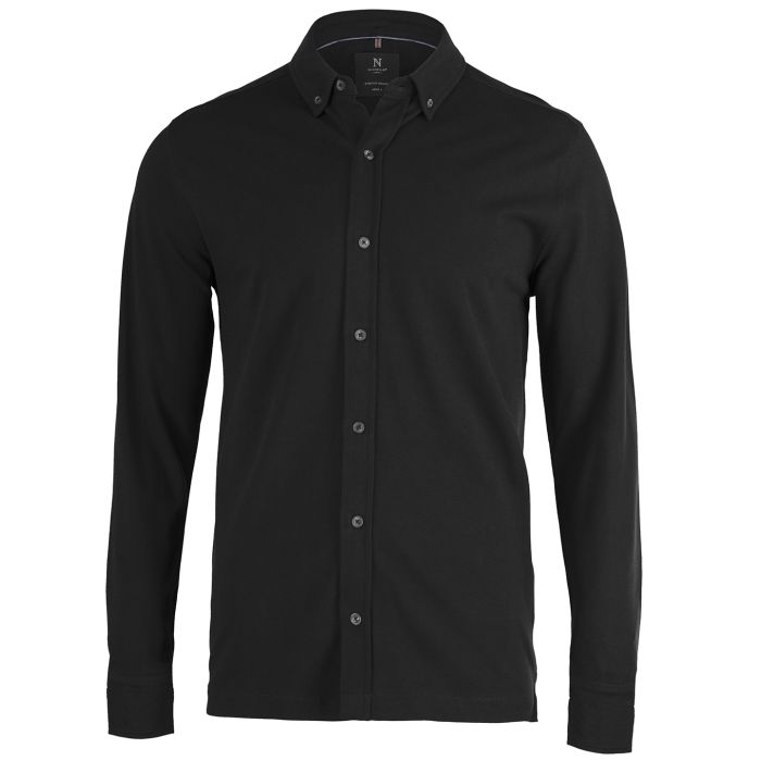Kingston – stretch deluxe piqué shirt - Black - M Kingston – stretch deluxe piqué shirt - Black - M