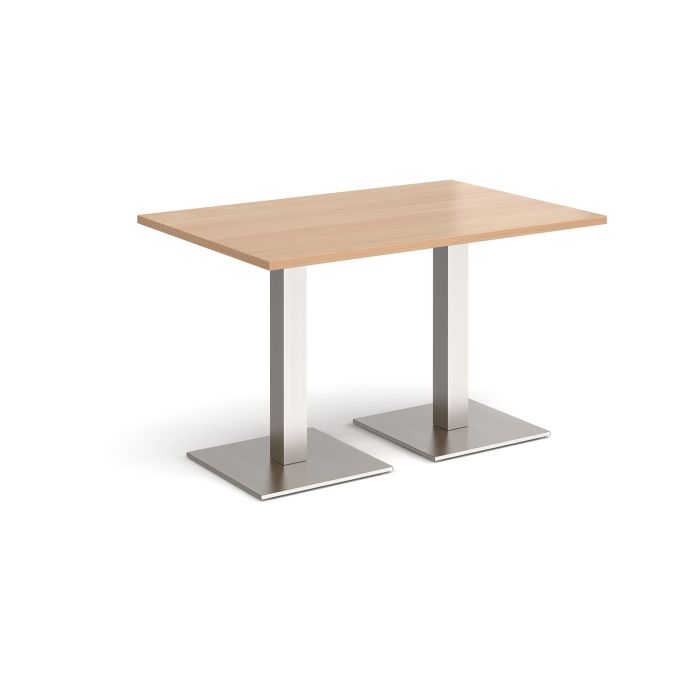Brescia rectangular dining table with square bases-Beech