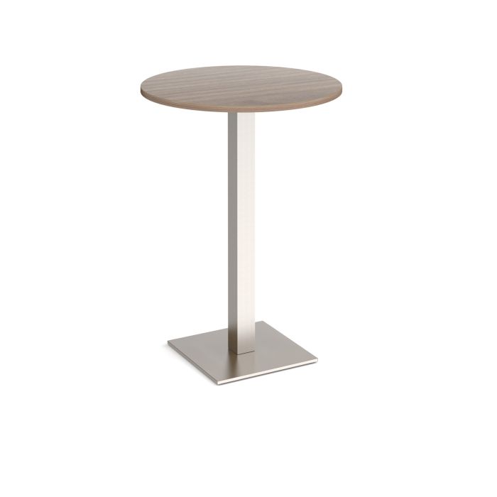 Brescia circular poseur table with flat square base-Barcelona Walnut Brescia circular poseur table with flat square base-Barcelona Walnut