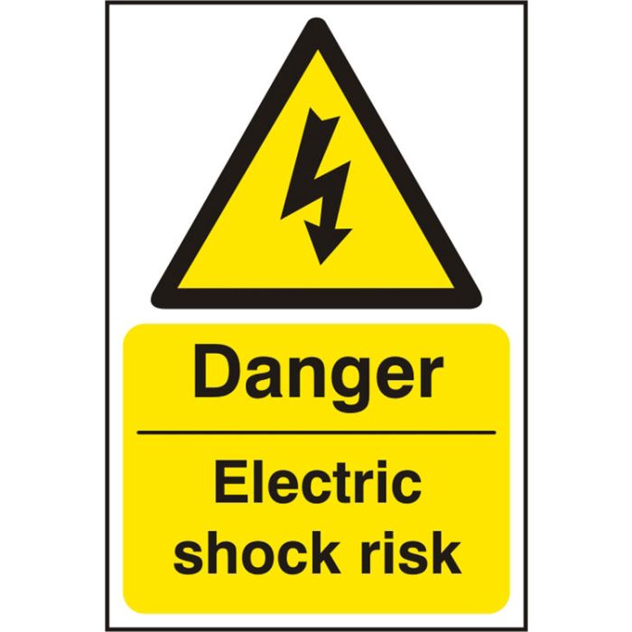 DANGER ELECTRIC SHOCK SAV 200MM X 300MM - White DANGER ELECTRIC SHOCK SAV 200MM X 300MM - White