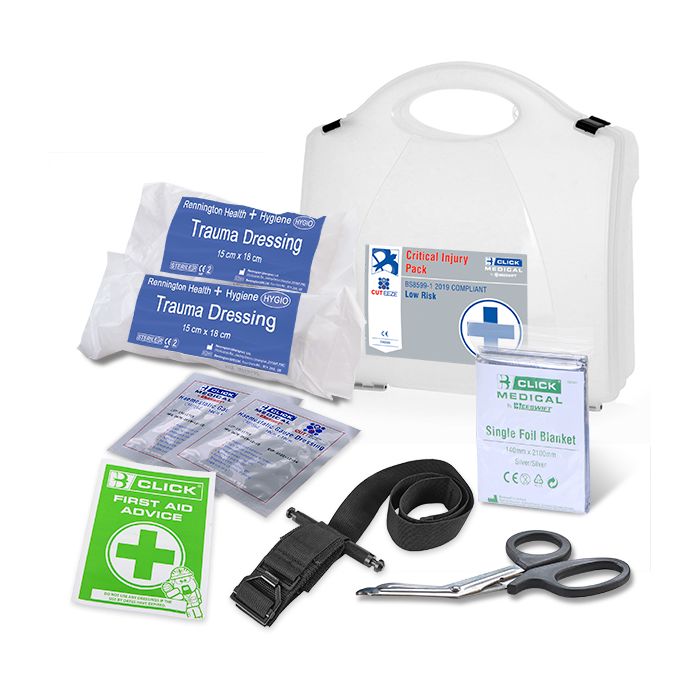 BS8599-1:2019 CRITICAL INJURY PACK LOW RISK IN BOX - White BS8599-1:2019 CRITICAL INJURY PACK LOW RISK IN BOX - White